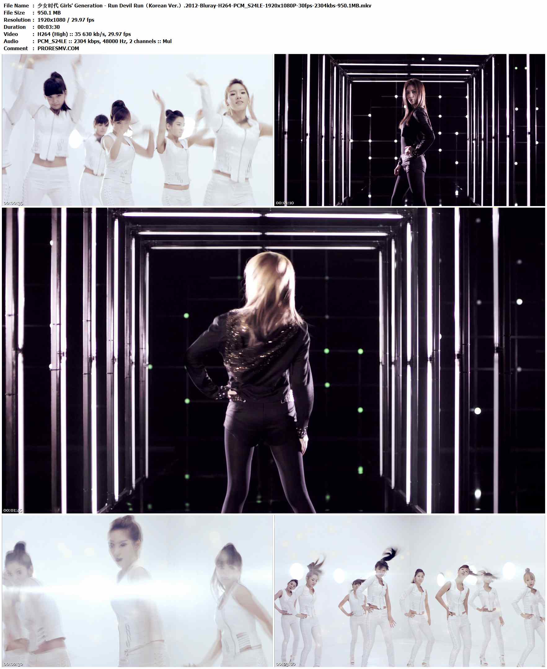 少女时代 Girls' Generation - Run Devil Run（Korean Ver.）.2012-Bluray-H264-PCM_S24LE-1920x1080P-30fps-2304kbs-950.1MB官方MV_高清MV